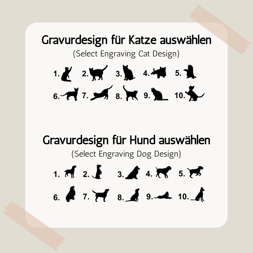 Rectangular Stainless Steel Pet Tag - Custom Engraved Name Tag for Dogs and Cats