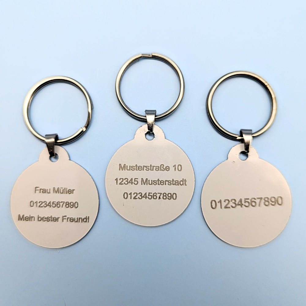 Round Aluminum Pet Tag with Summer Beach Designs for Dogs and Cats - 32mm