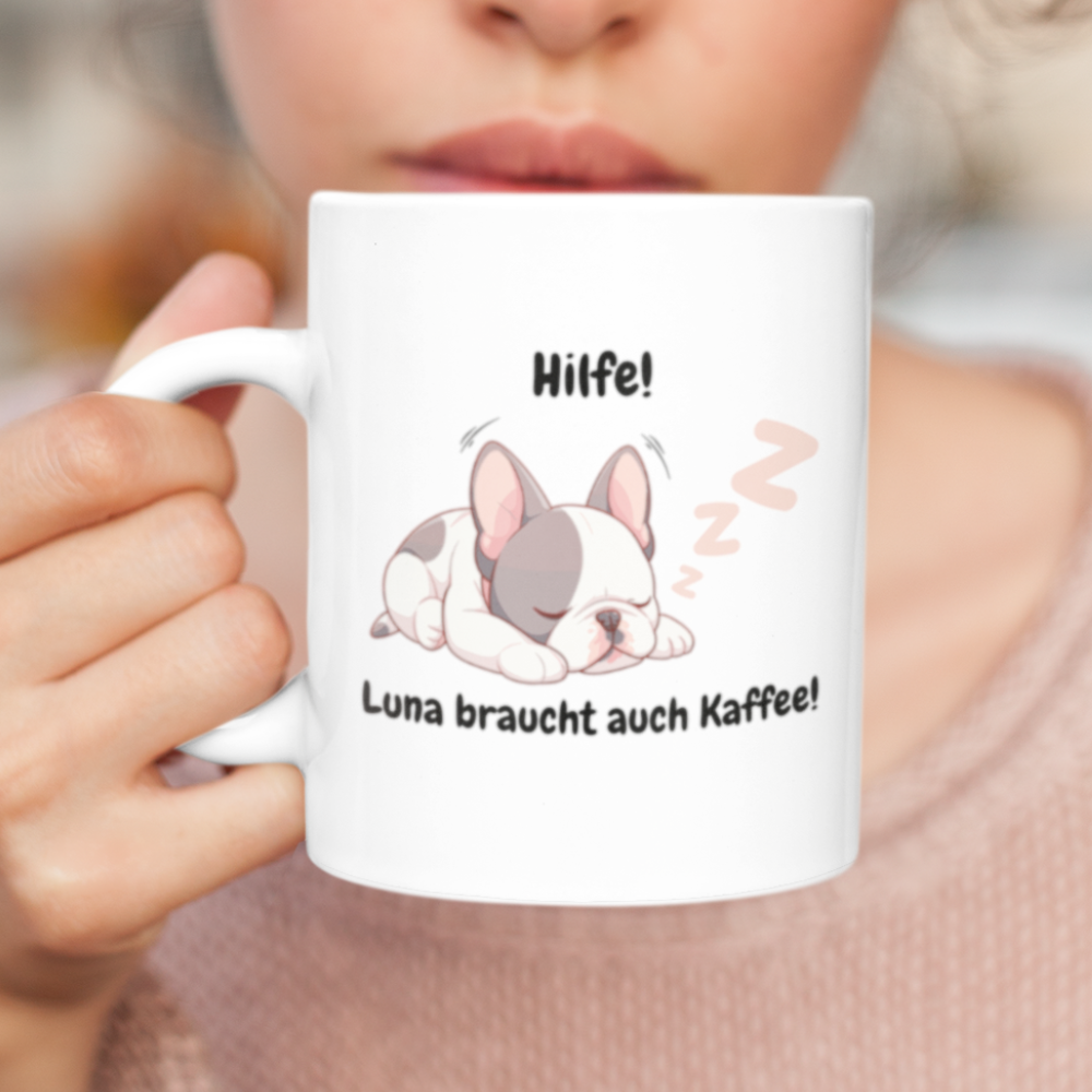 Personalized Ceramic Coffee Mug – Sleeping Pet Design (330mL / 11oz)