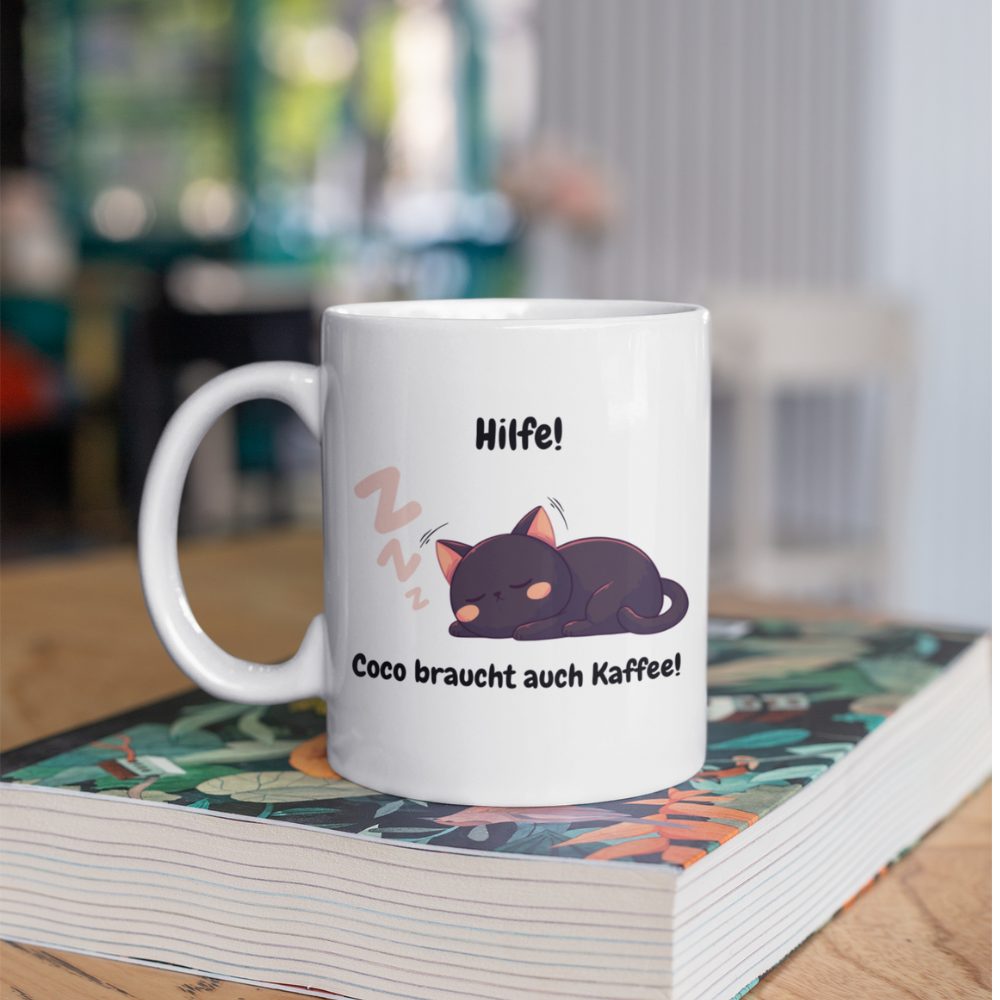 Personalized Ceramic Coffee Mug – Sleeping Pet Design (330mL / 11oz)