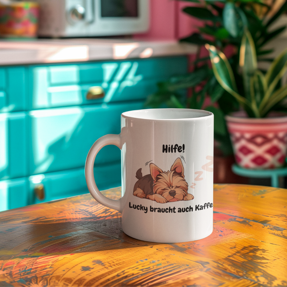 Personalized Ceramic Coffee Mug – Sleeping Pet Design (330mL / 11oz)