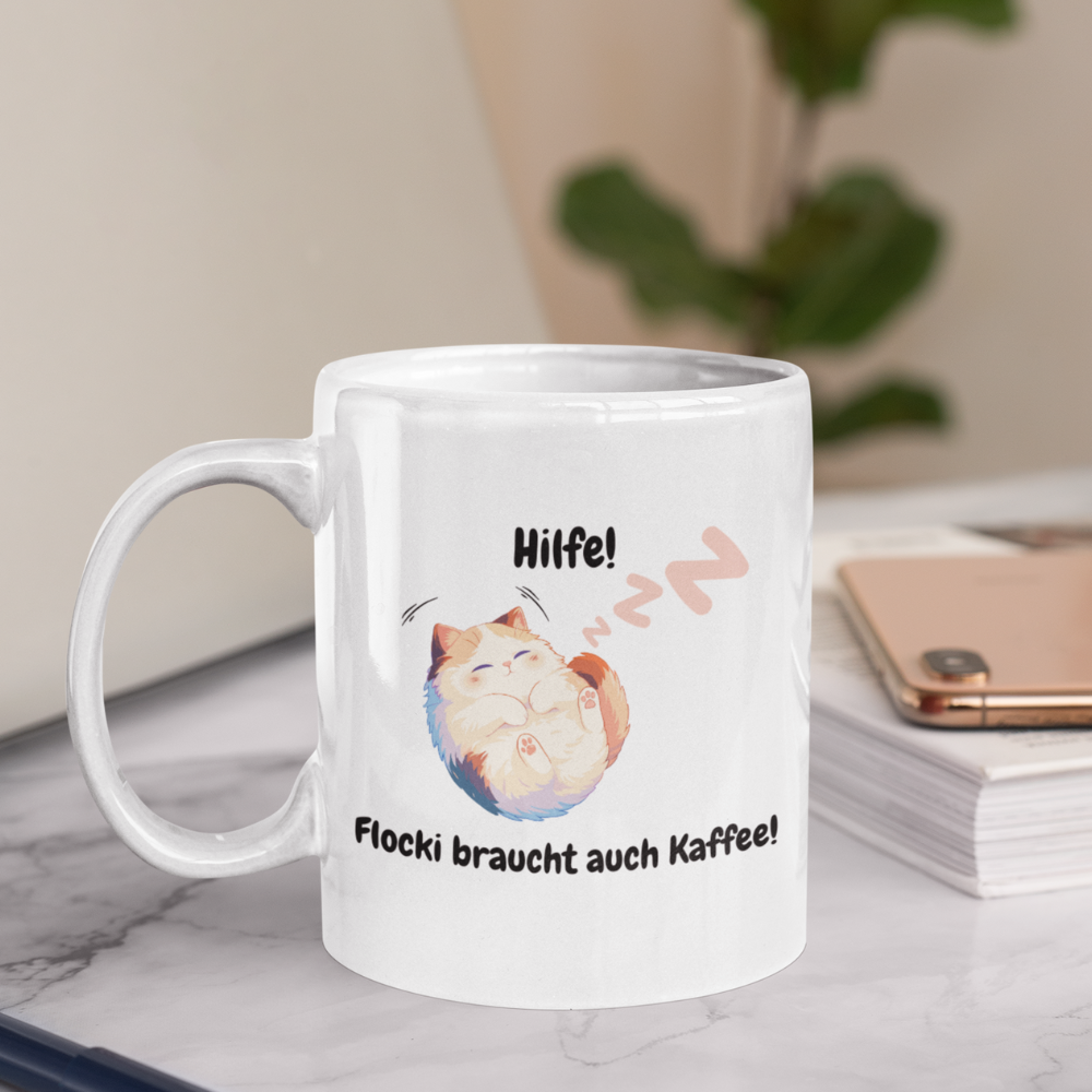 Personalized Ceramic Coffee Mug – Sleeping Pet Design (330mL / 11oz)