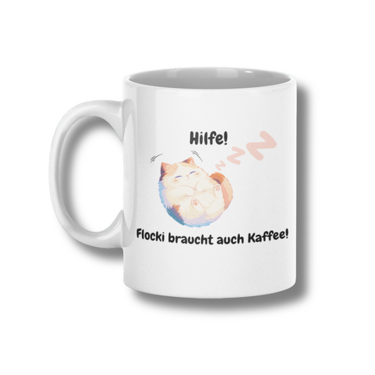 Personalized Ceramic Coffee Mug – Sleeping Pet Design (330mL / 11oz)