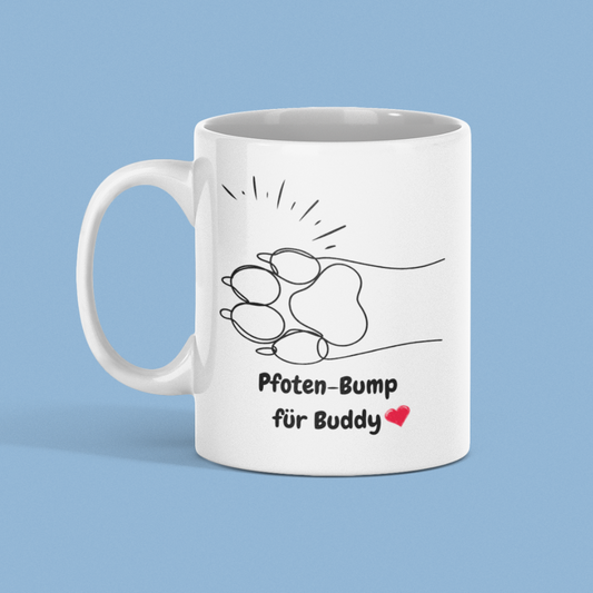 Personalized Ceramic Coffee Mug - Paw Bump Design (330mL / 11oz)