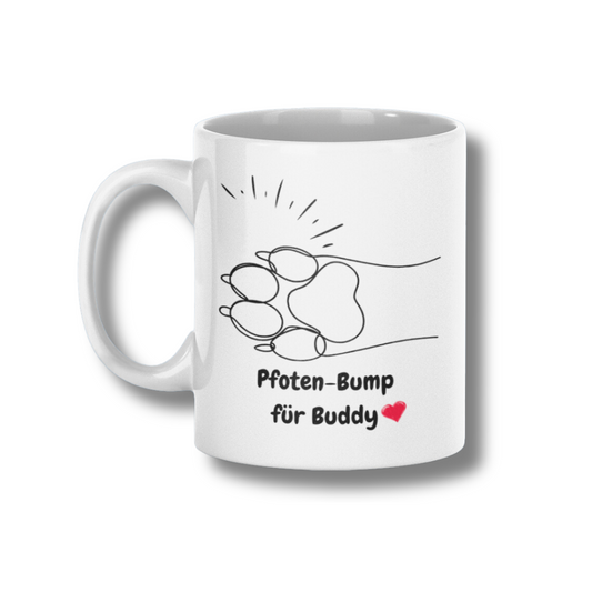 Personalized Ceramic Coffee Mug - Paw Bump Design (330mL / 11oz)