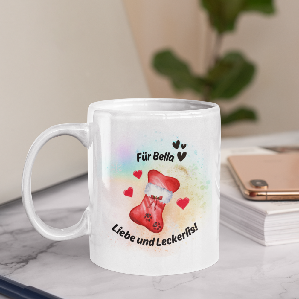 Personalized Ceramic Coffee Mug - Christmas Design (330mL / 11oz)