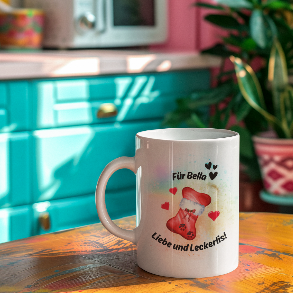 Personalized Ceramic Coffee Mug - Christmas Design (330mL / 11oz)