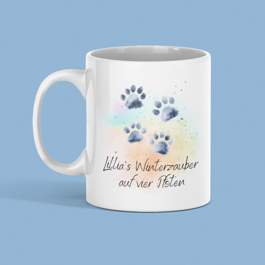 Personalized Ceramic Coffee Mug - Paw Prints (330mL / 11oz)
