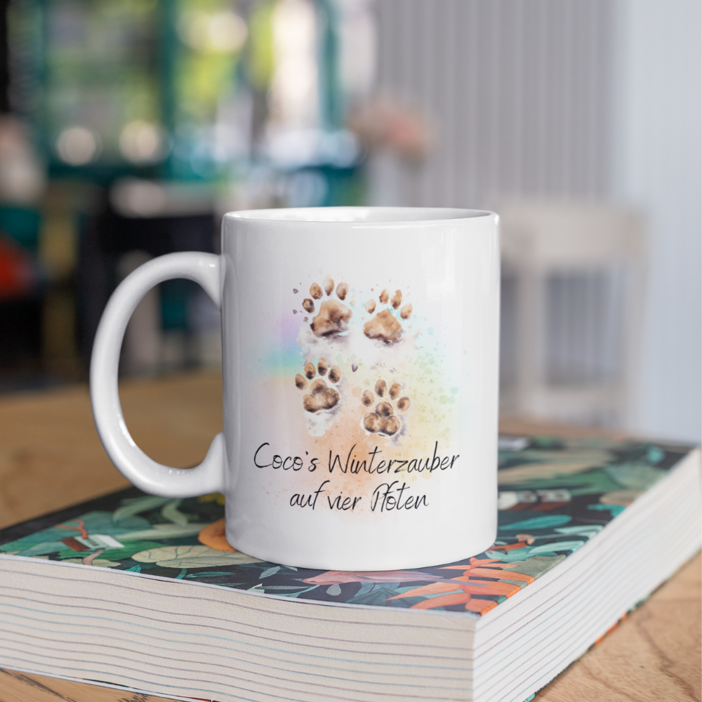 Personalized Ceramic Coffee Mug - Paw Prints (330mL / 11oz)