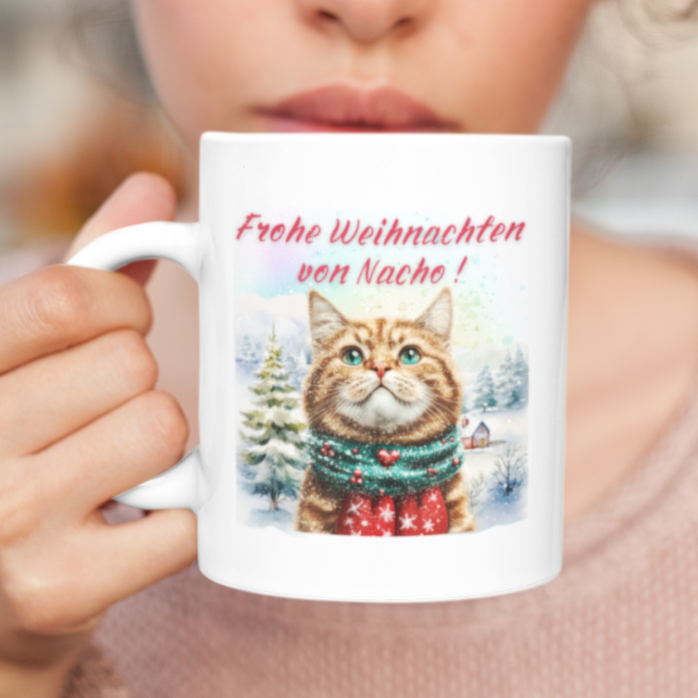 Personalized Ceramic Coffee Mug - Cat Design (330mL / 11oz)