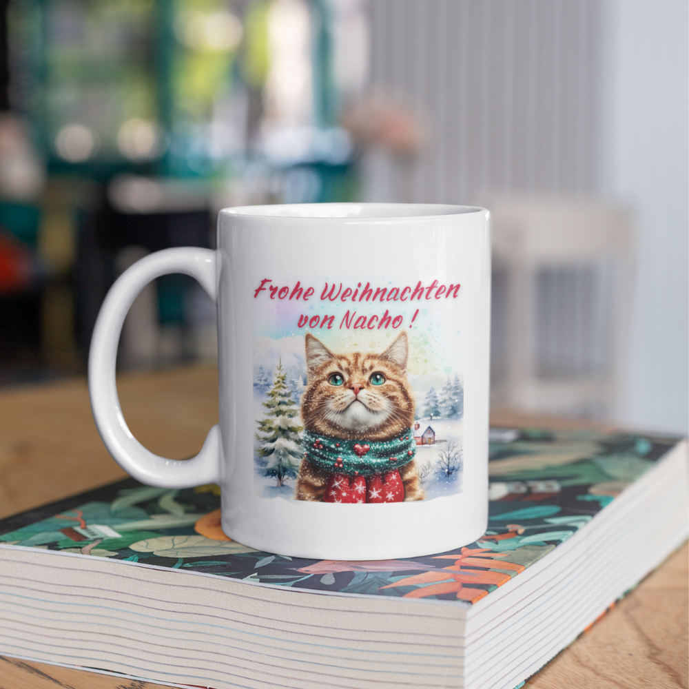 Personalized Ceramic Coffee Mug - Cat Design (330mL / 11oz)