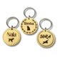 Round Wood Pet Tag with Engraving for Dogs and Cats - 35mm