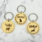 Round Wood Pet Tag with Engraving for Dogs and Cats - 35mm