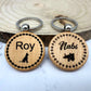 Round Wood Pet Tag with Engraving for Dogs and Cats - 40mm