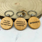 Round Wood Pet Tag with Engraving for Dogs and Cats - 40mm