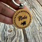 Round Wood Pet Tag with Engraving for Dogs and Cats - 40mm