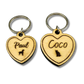 Heart-Shaped Wood Pet Tag with Engraving for Dogs and Cats