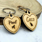 Heart-Shaped Wood Pet Tag with Engraving for Dogs and Cats