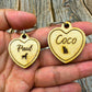 Heart-Shaped Wood Pet Tag with Engraving for Dogs and Cats