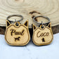 Cat Face Wood Pet Tag with Engraving for Dogs and Cats