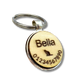 Round Wood Pet Tag with Metal Socket - Custom Engraved Name Tag for Dogs and Cats