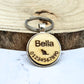 Round Wood Pet Tag with Metal Socket - Custom Engraved Name Tag for Dogs and Cats