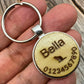 Round Wood Pet Tag with Metal Socket - Custom Engraved Name Tag for Dogs and Cats