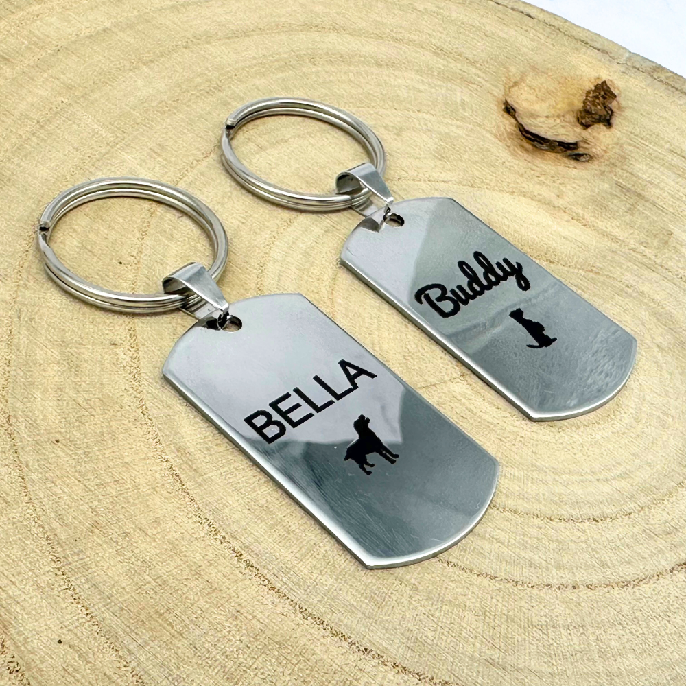 Shield Shaped Stainless Steel Pet Tag - Custom Engraved Name Tag for Dogs and Cats