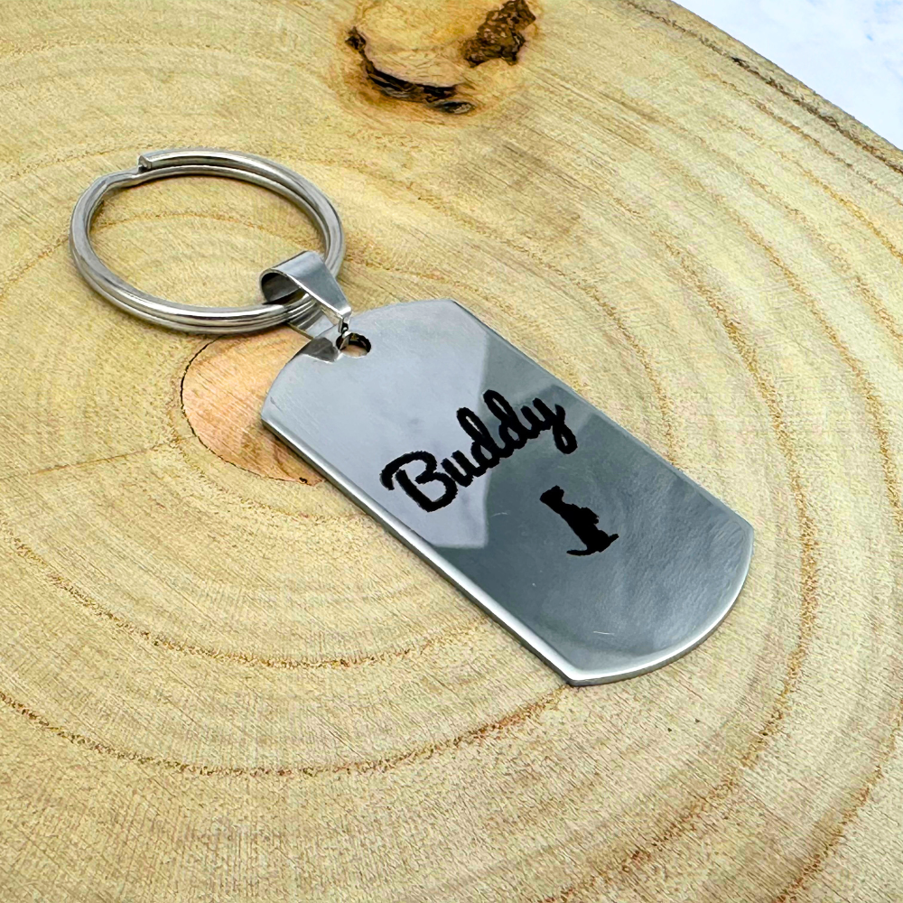 Shield Shaped Stainless Steel Pet Tag - Custom Engraved Name Tag for Dogs and Cats