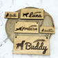 Wood Name Tag with Engraving for Dogs and Cats