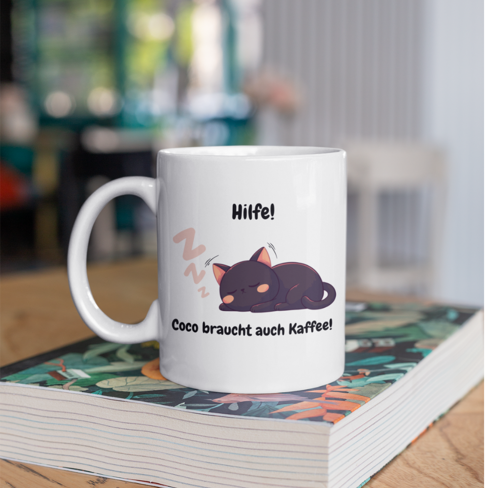 Personalisierte Keramik Kaffeetasse - Schlafendes-Haustier-Design (330mL / 11oz)