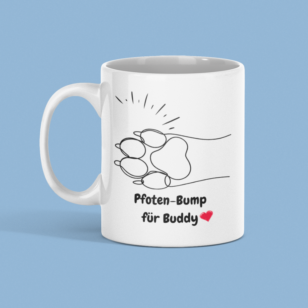 Personalisierte Keramik Kaffeetasse – Pfoten-Bump-Design (330 mL / 11 oz)