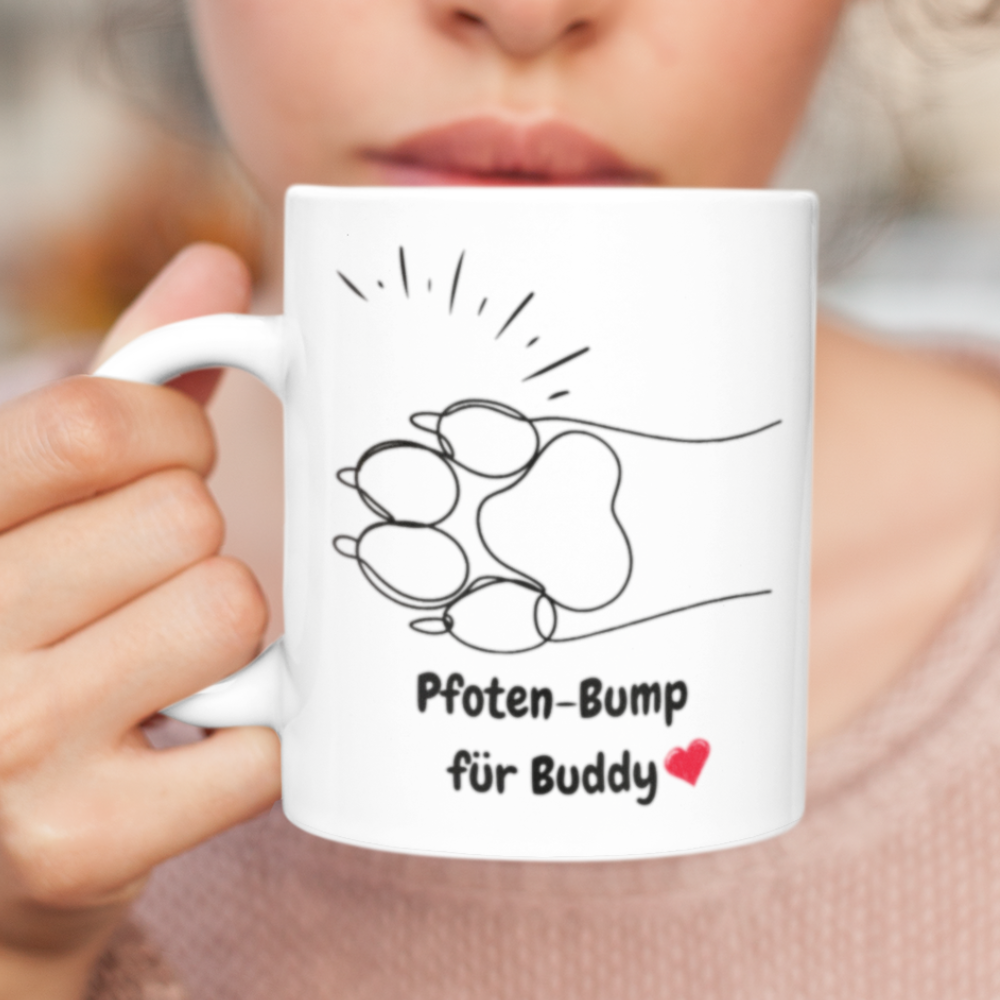 Personalisierte Keramik Kaffeetasse – Pfoten-Bump-Design (330 mL / 11 oz)