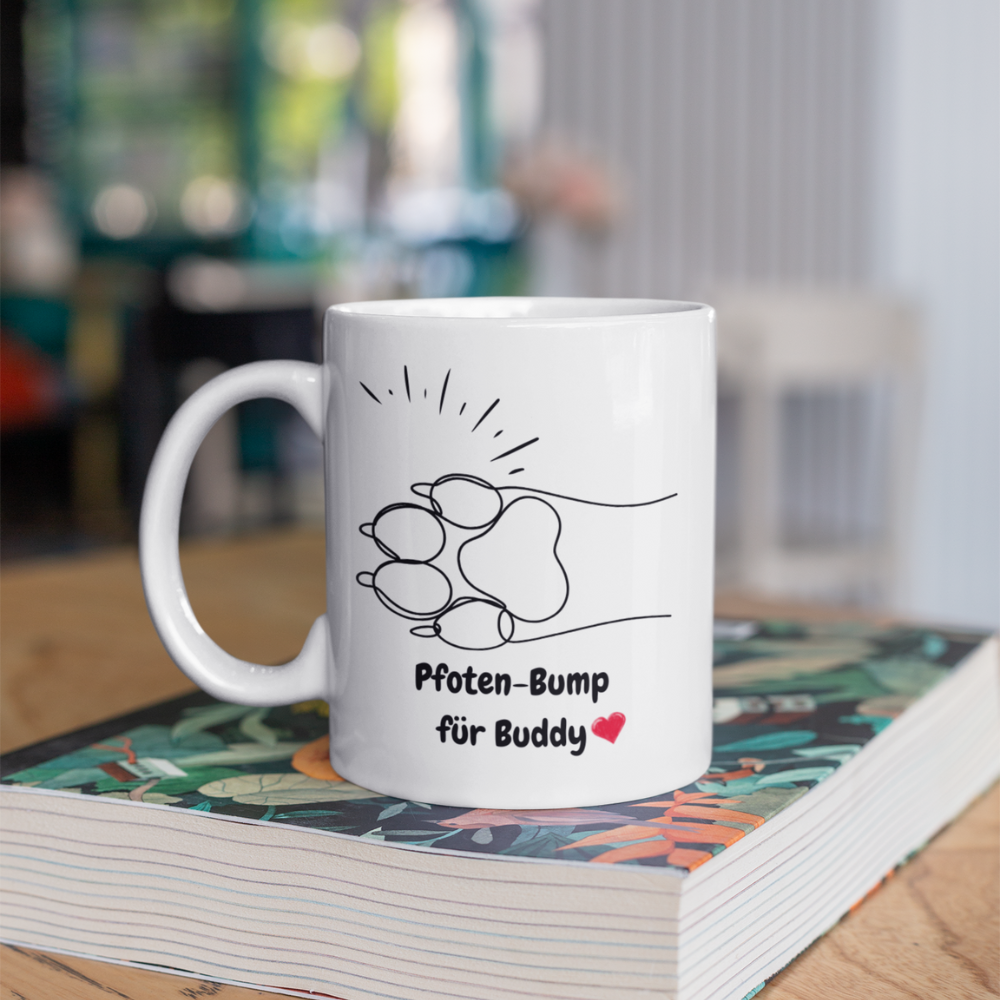 Personalisierte Keramik Kaffeetasse – Pfoten-Bump-Design (330 mL / 11 oz)